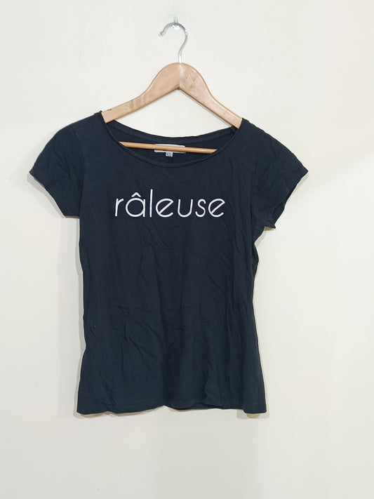 T-shirt Newco noir avec inscription "Râleuse" Taille 16 Ans