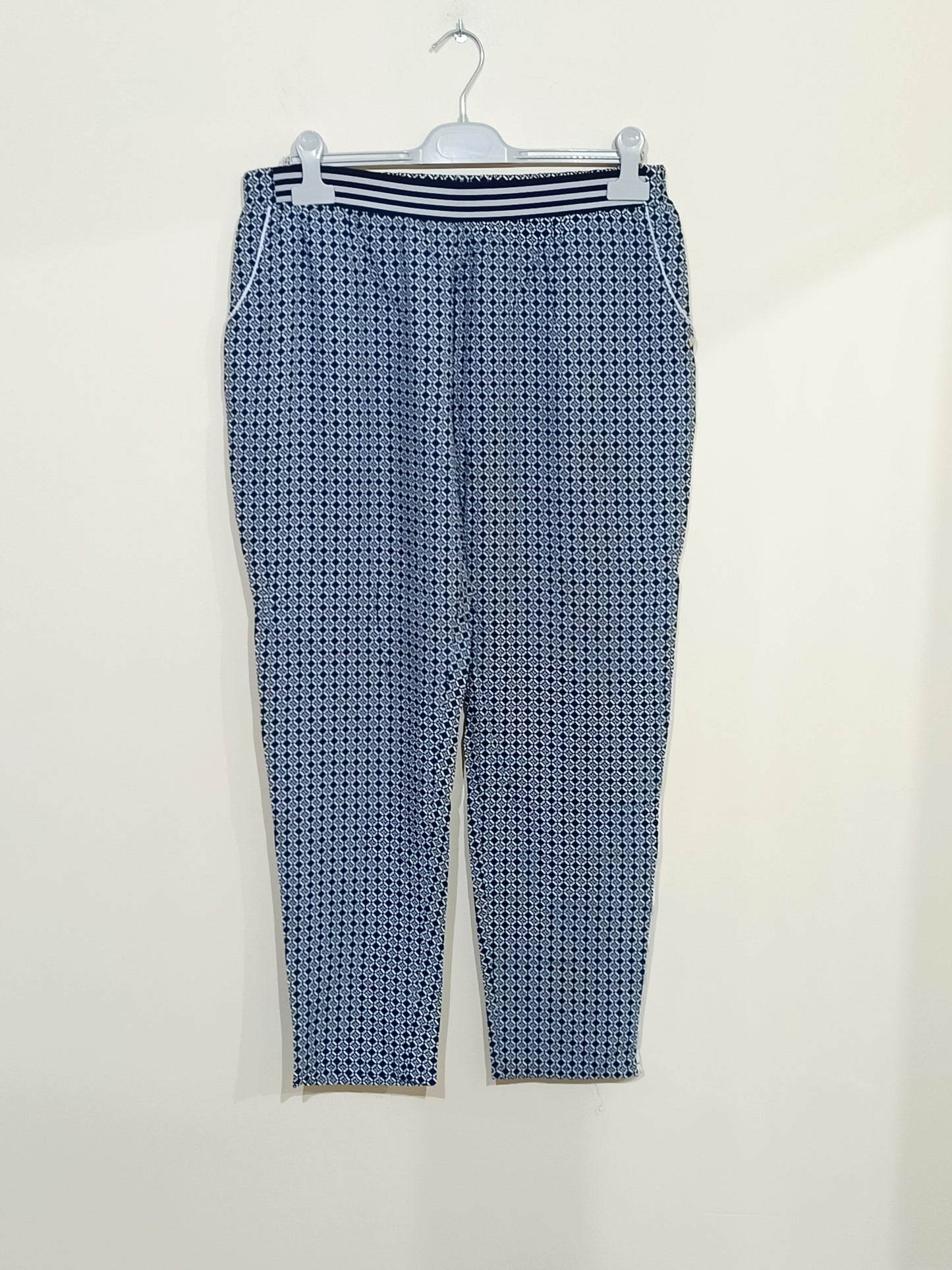 Pantalon fluide Firefly bleu à motifs blancs Taille 44