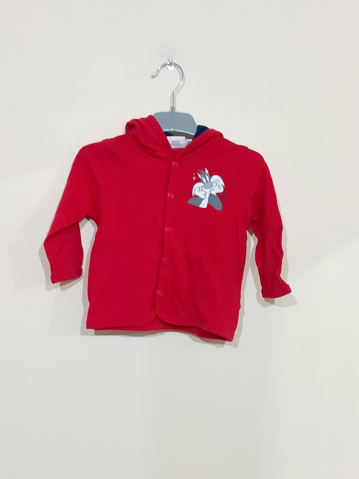 Gilet à capuche Looney Tunes rouge et bleu marine Taille 6 Mois