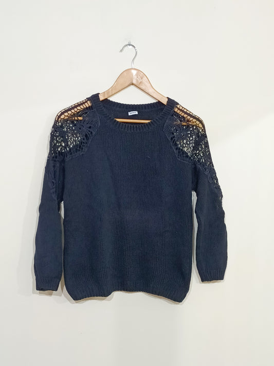 Pull Pimkie noir avec dentelle Taille M