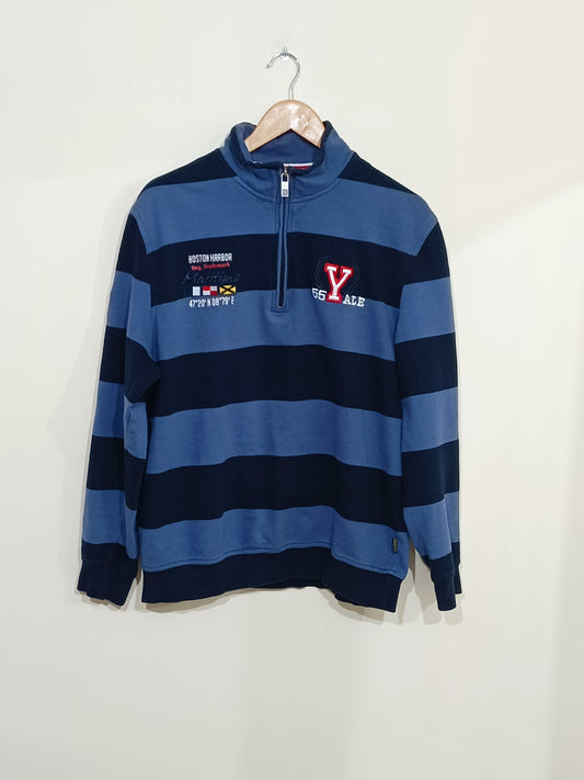 Sweat col camionneur Charles Vögele rayé bleu Taille XL