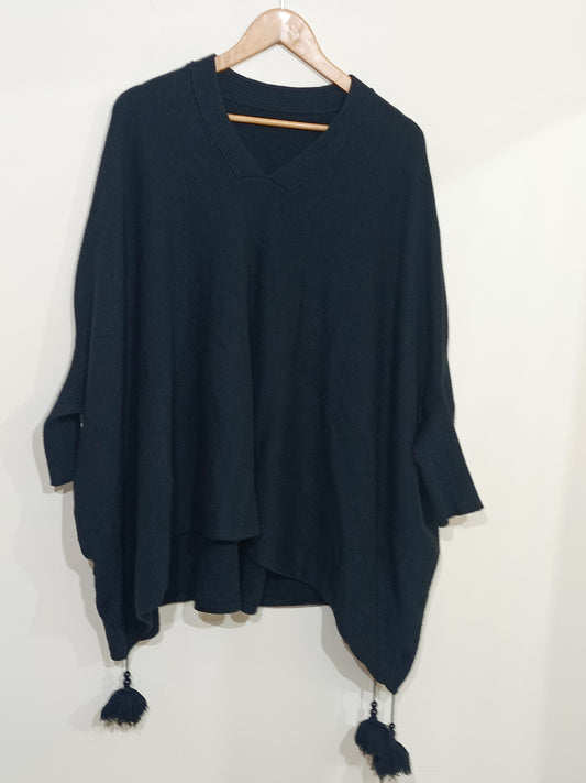 Pull manches chauve-souris noir Taille Unique