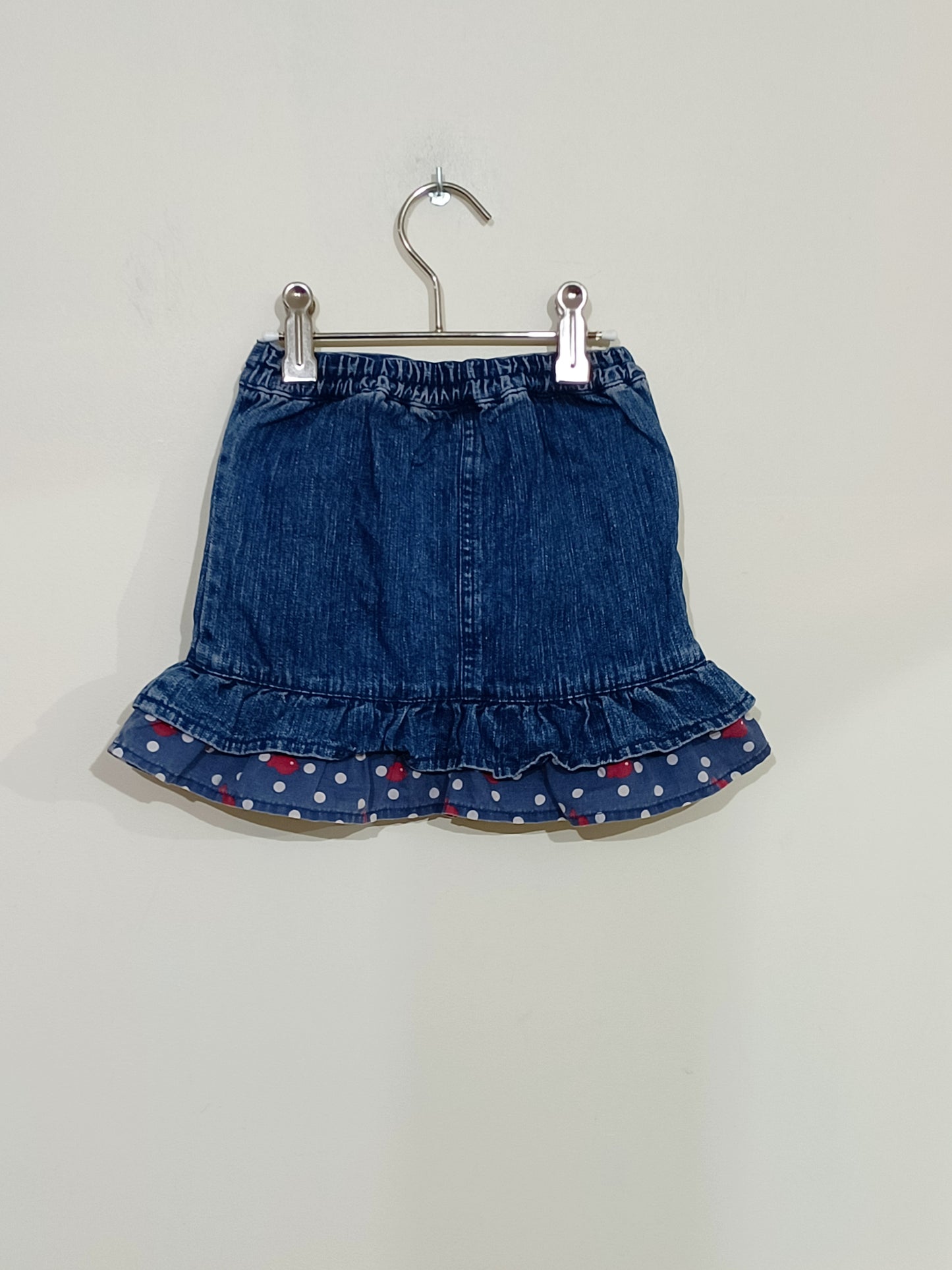 Jupe en jeans Babibou bleue avec volants Taille 23 Mois