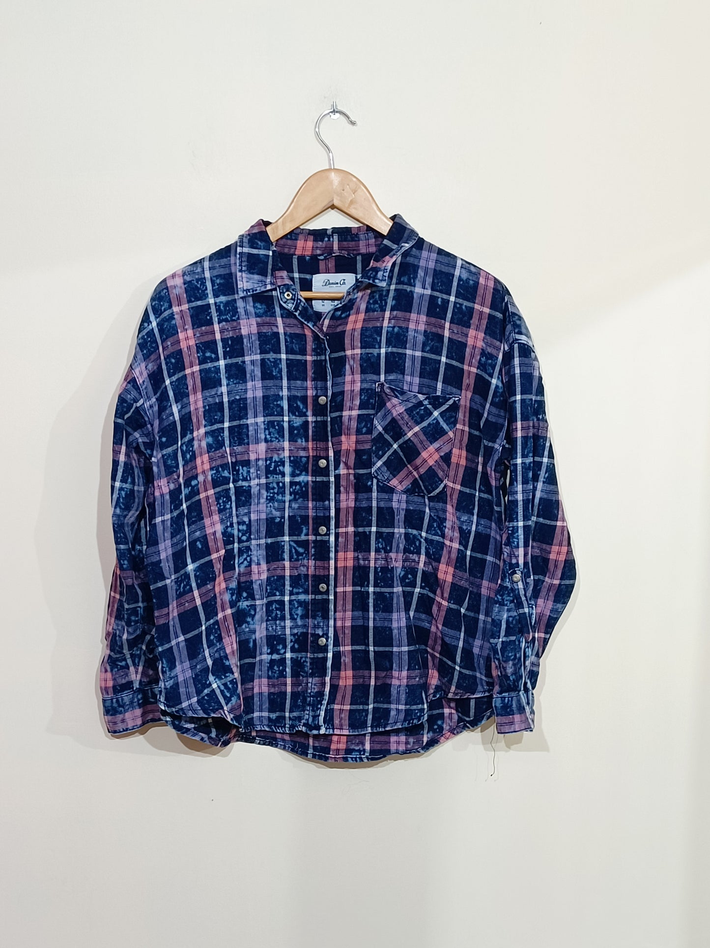 Chemise Denim Co à carreaux effet délavé Taille 40