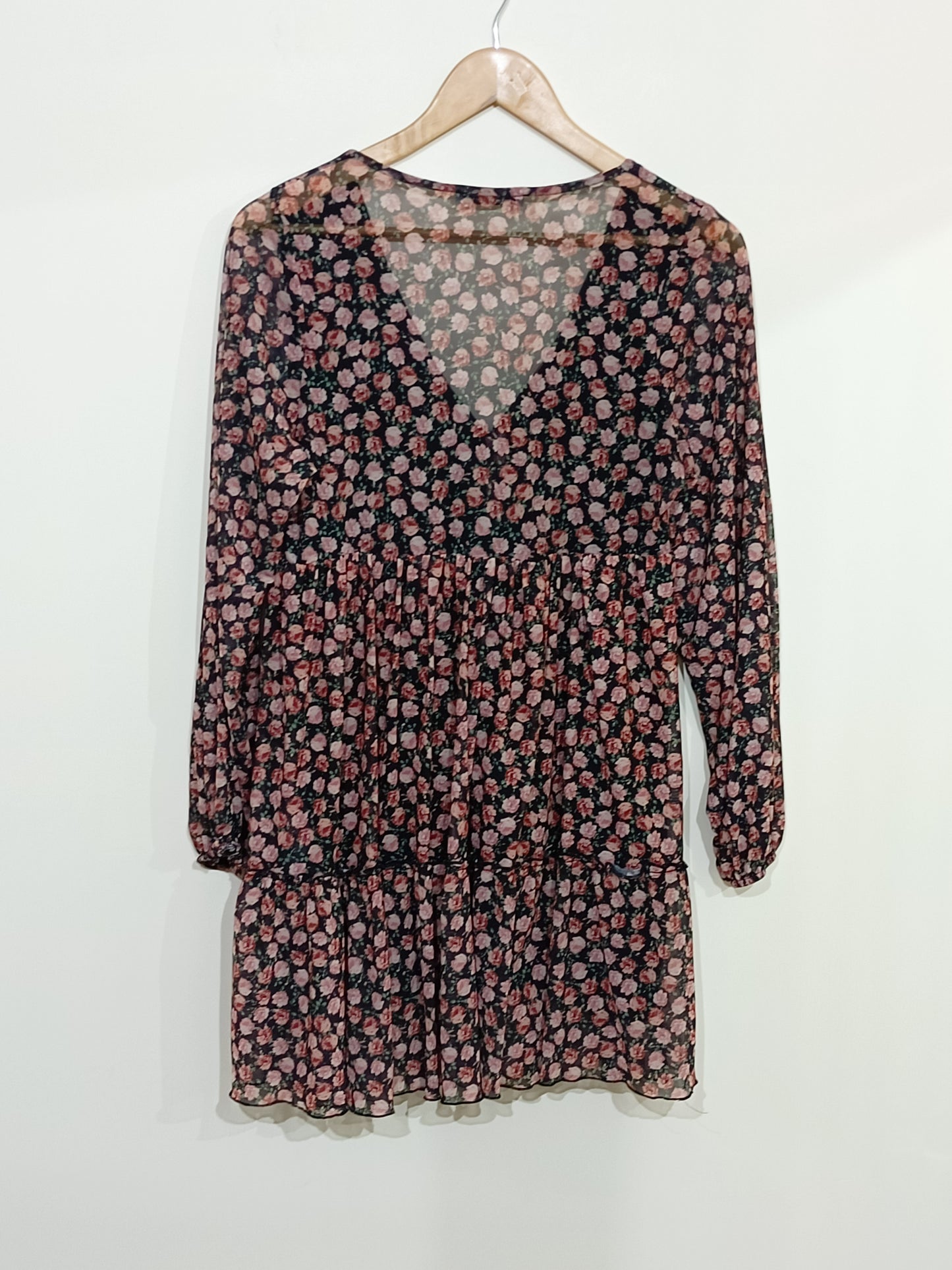 Robe manches longues Pull & Bear fleurie Taille S