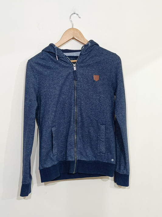 Sweat zippé Bonobo bleu marine chiné avec capuche Taille S