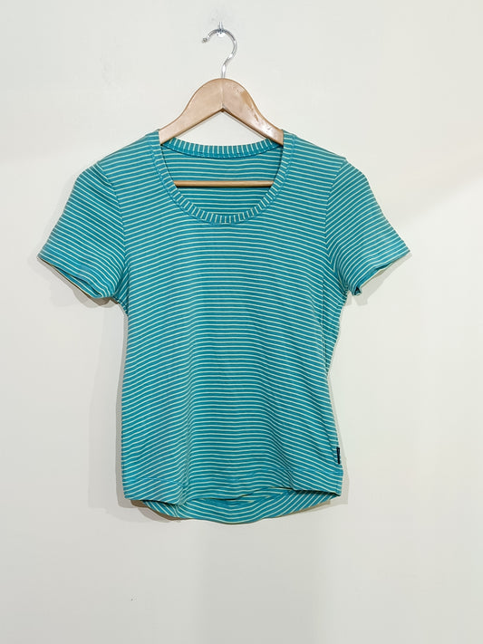 T-shirt Liz Claiborne bleu rayé Taille M