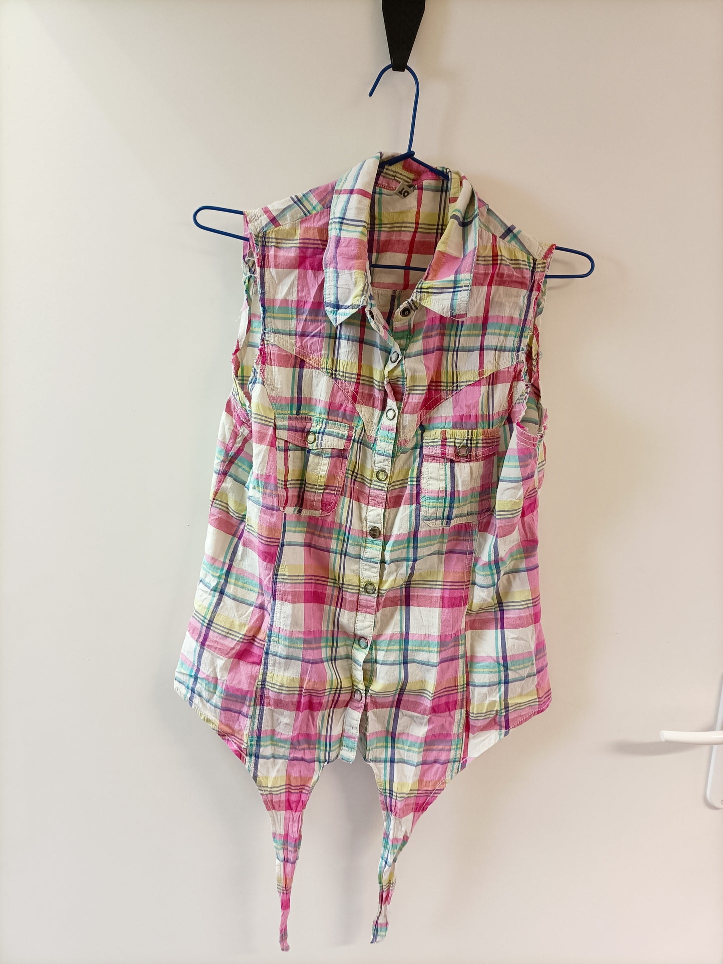 Chemise Spot sans manche à carreaux Taille 38