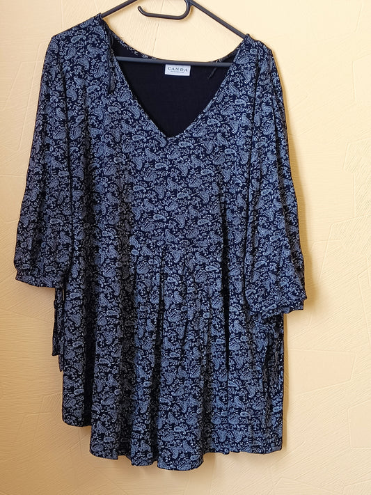 Tunique Canda noire à motifs Taille 50/52