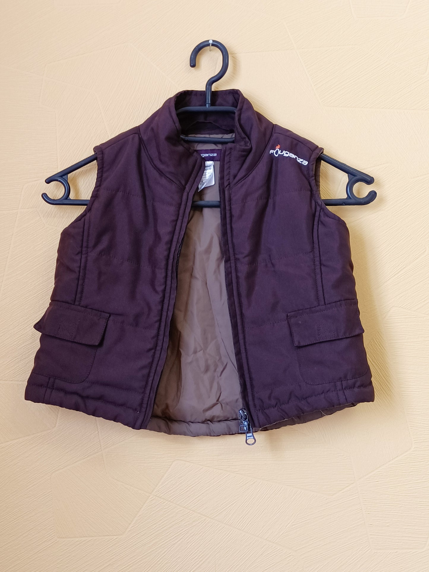 Veste sans manche Fouganza marron Taille 2 Ans