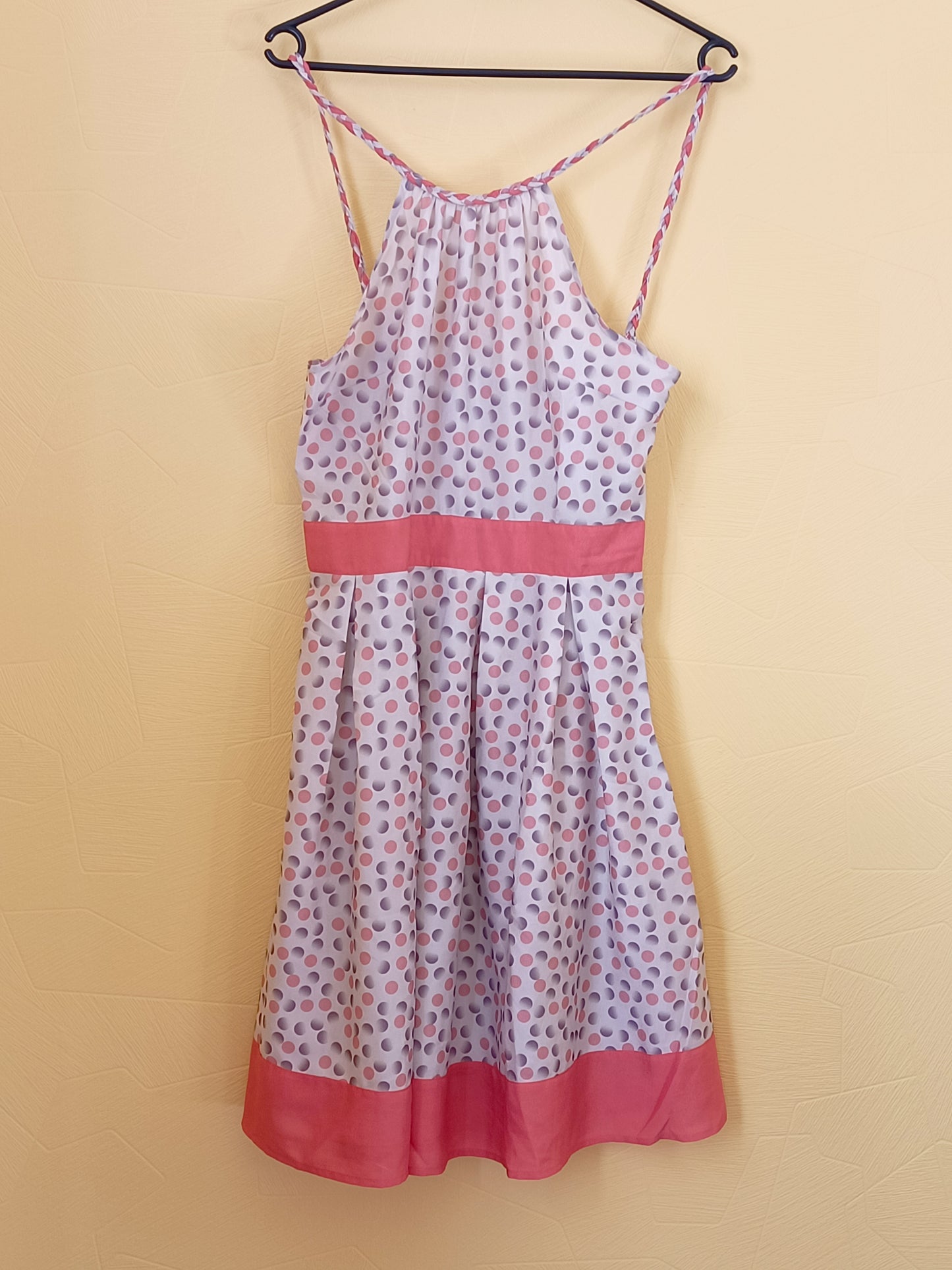 Robe Promod beige et corail à pois Taille S