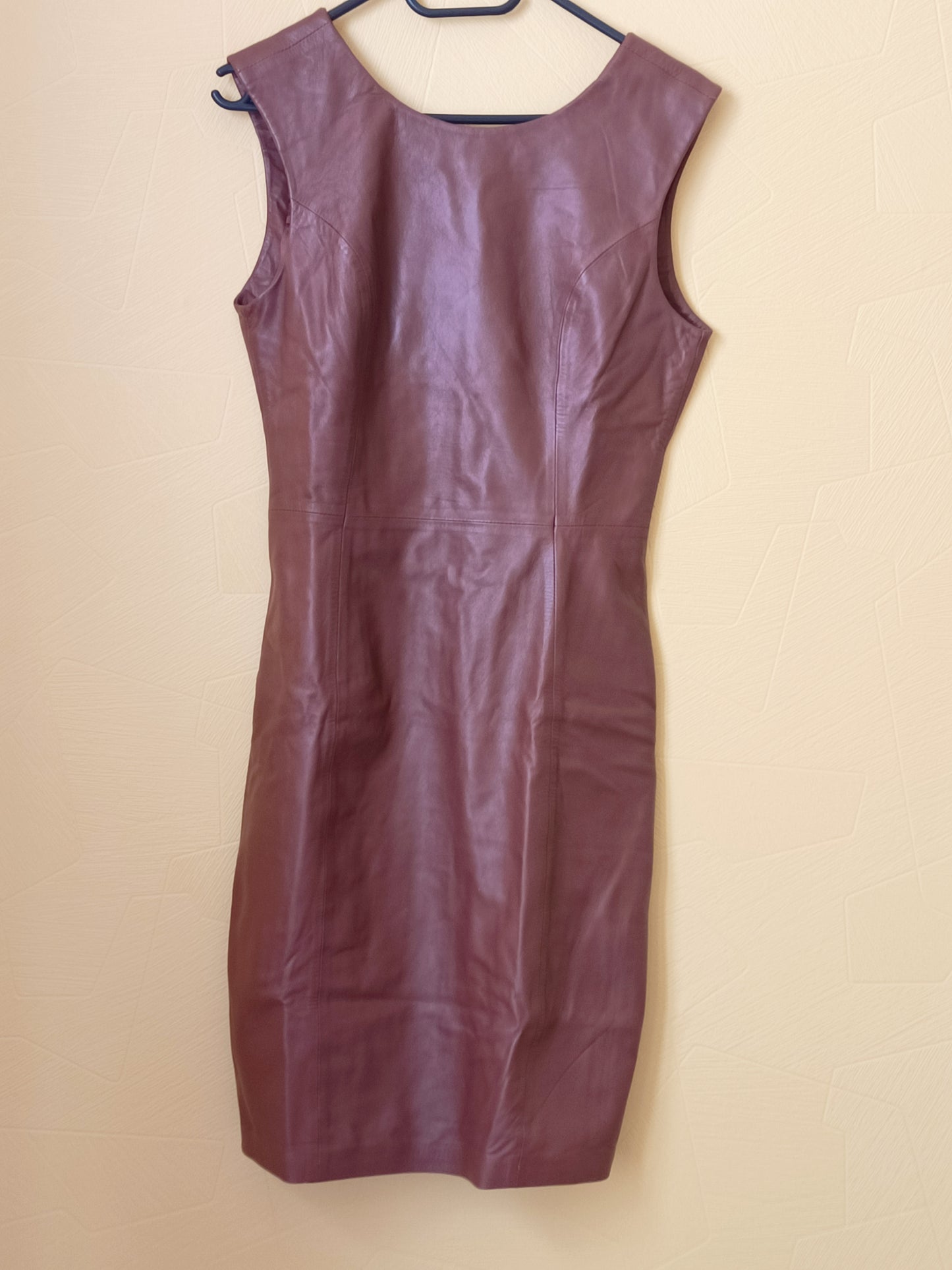 Robe en cuir Laura Clément marron Taille 36