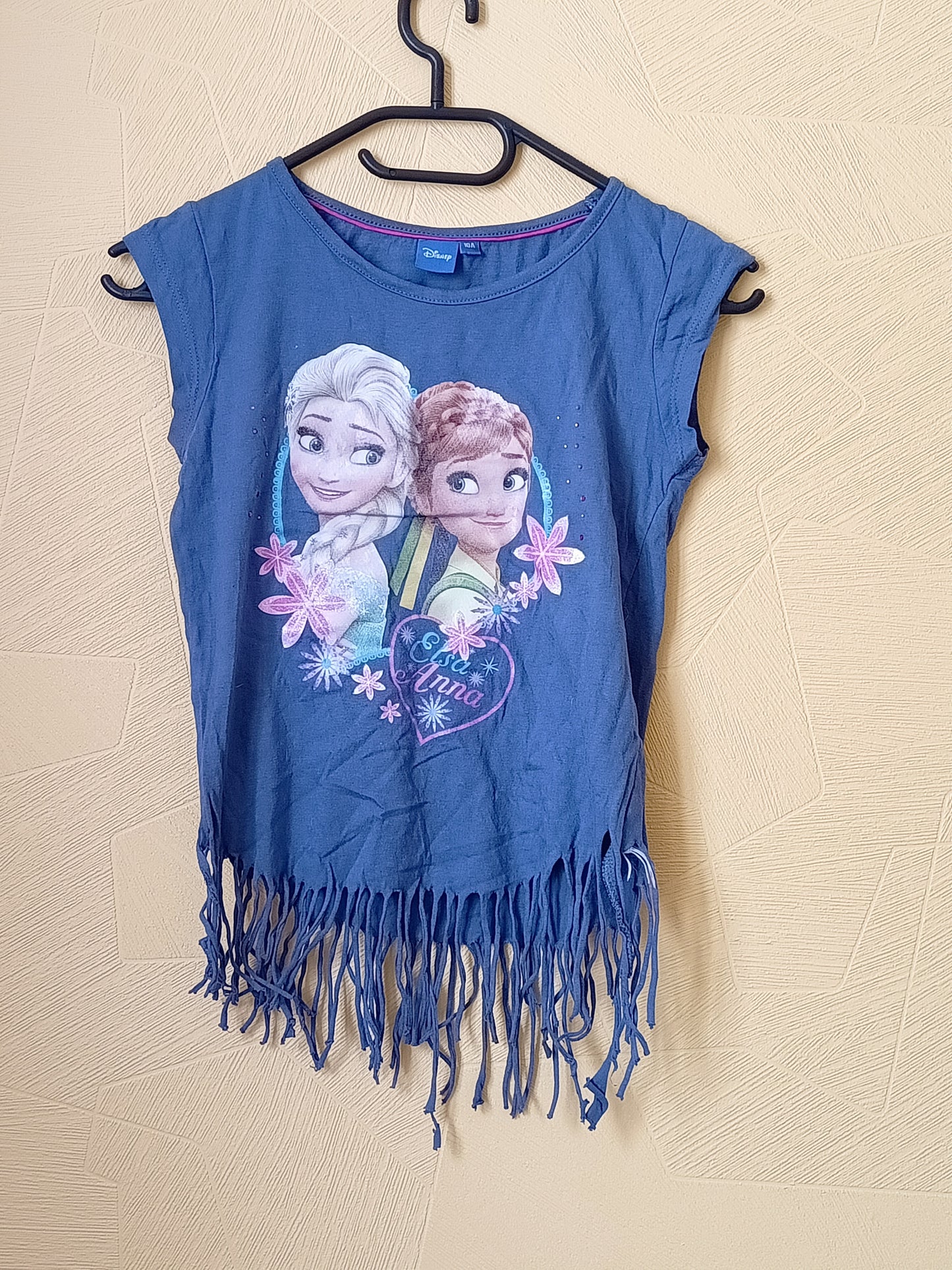 T-shirt Disney bleu avec impression "Reine des neiges" Taille 10 Ans