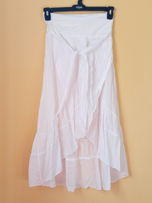 Jupe longue asymétrique blanche Taille S