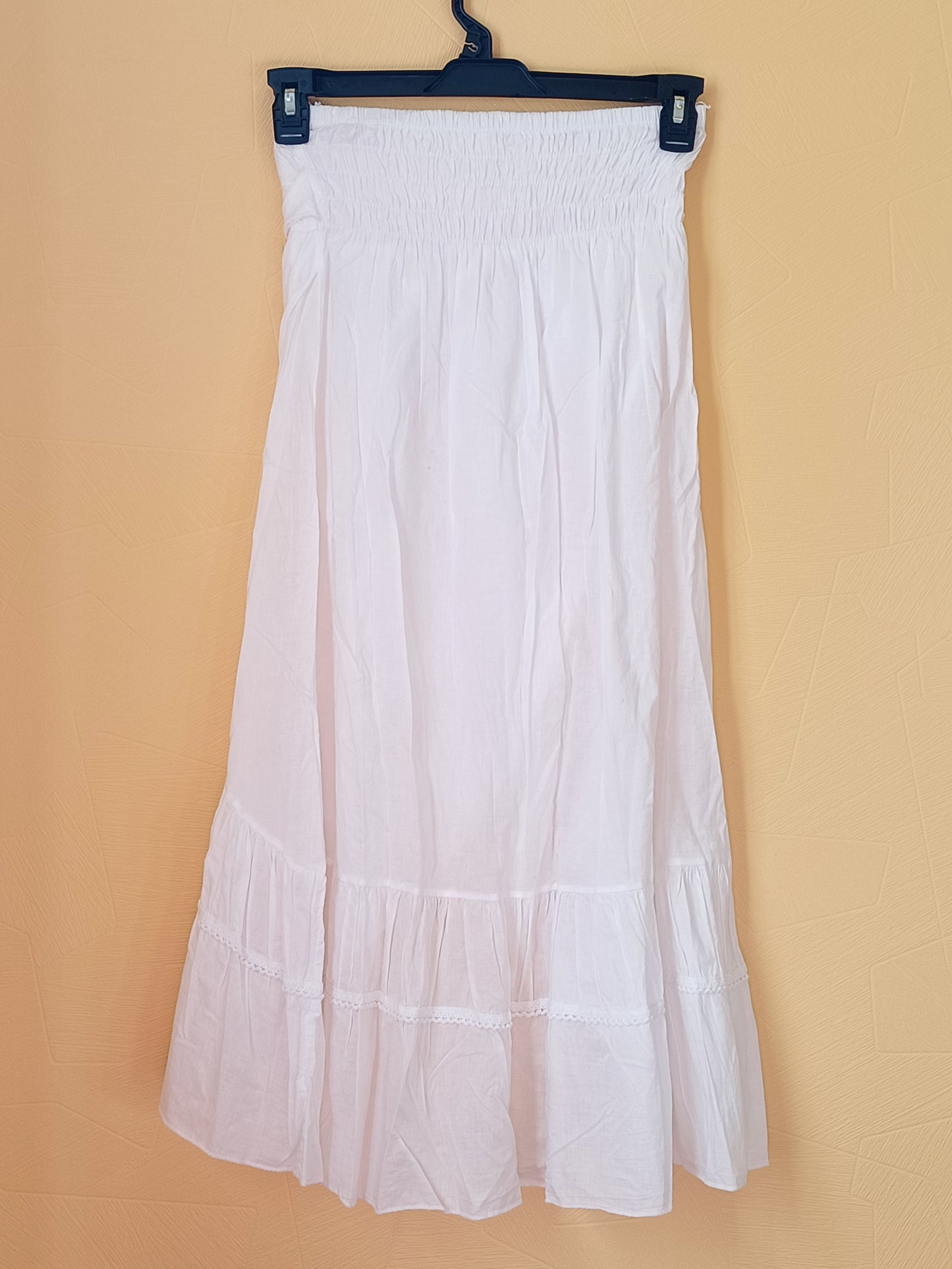 Jupe longue asymétrique blanche Taille S