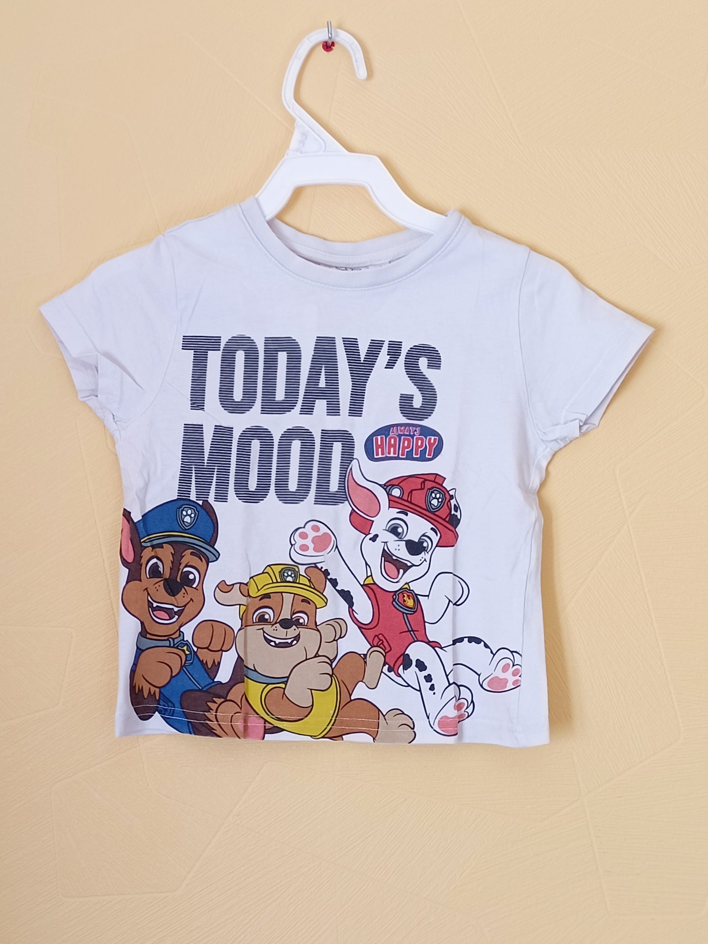 T-shirt Pat Patrouille blanc avec impression Taille 3 Ans