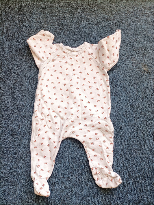 Pyjama coton Petit Bateau blanc avec motif Renard Taille 6 Mois