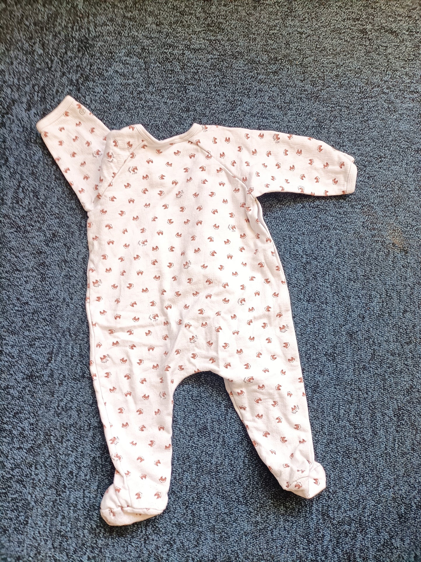 Pyjama coton Petit Bateau blanc avec motif Renard Taille 6 Mois