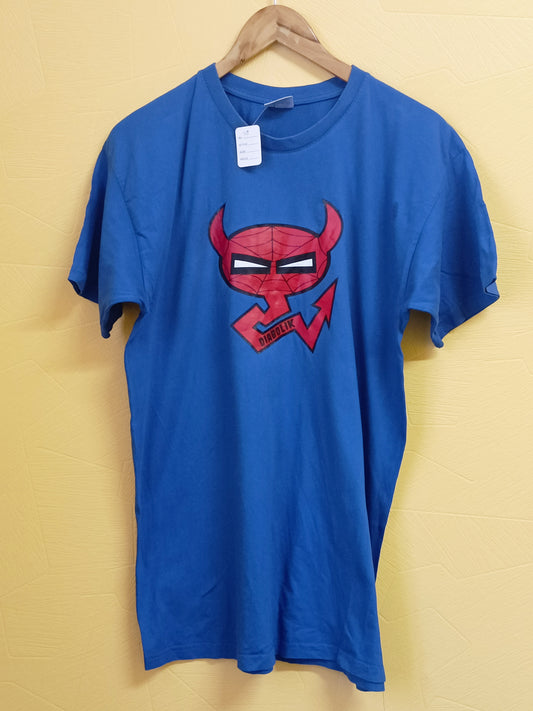 T-shirt bleu avec impression Taille L