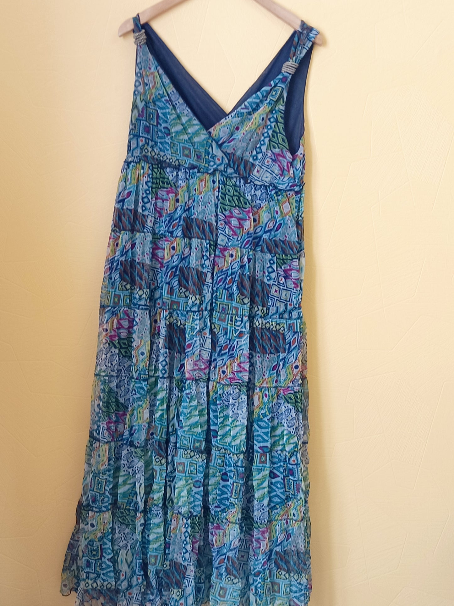 Robe longue à bretelles imprimée Taille XXL