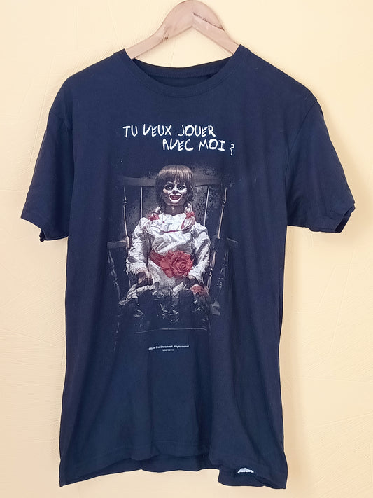 T-shirt noir avec impression Taille M