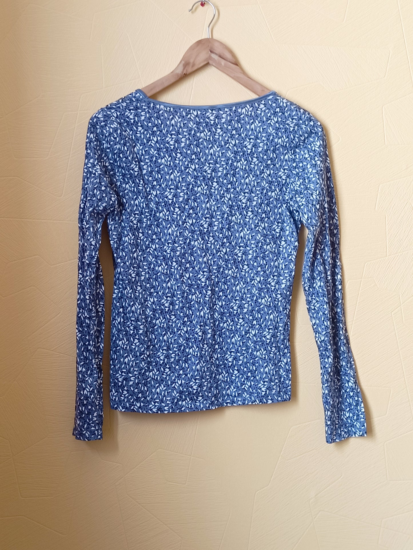 T-shirt manches longues Camaïeu bleu imprimé Taille M