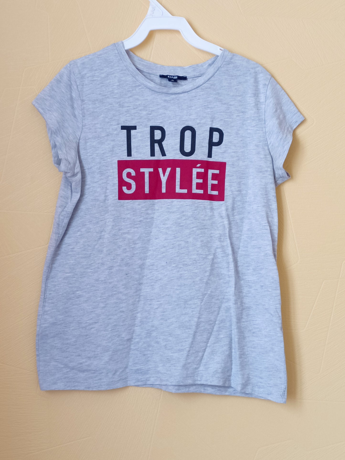 T-shirt gris avec impression Taille 14 Ans