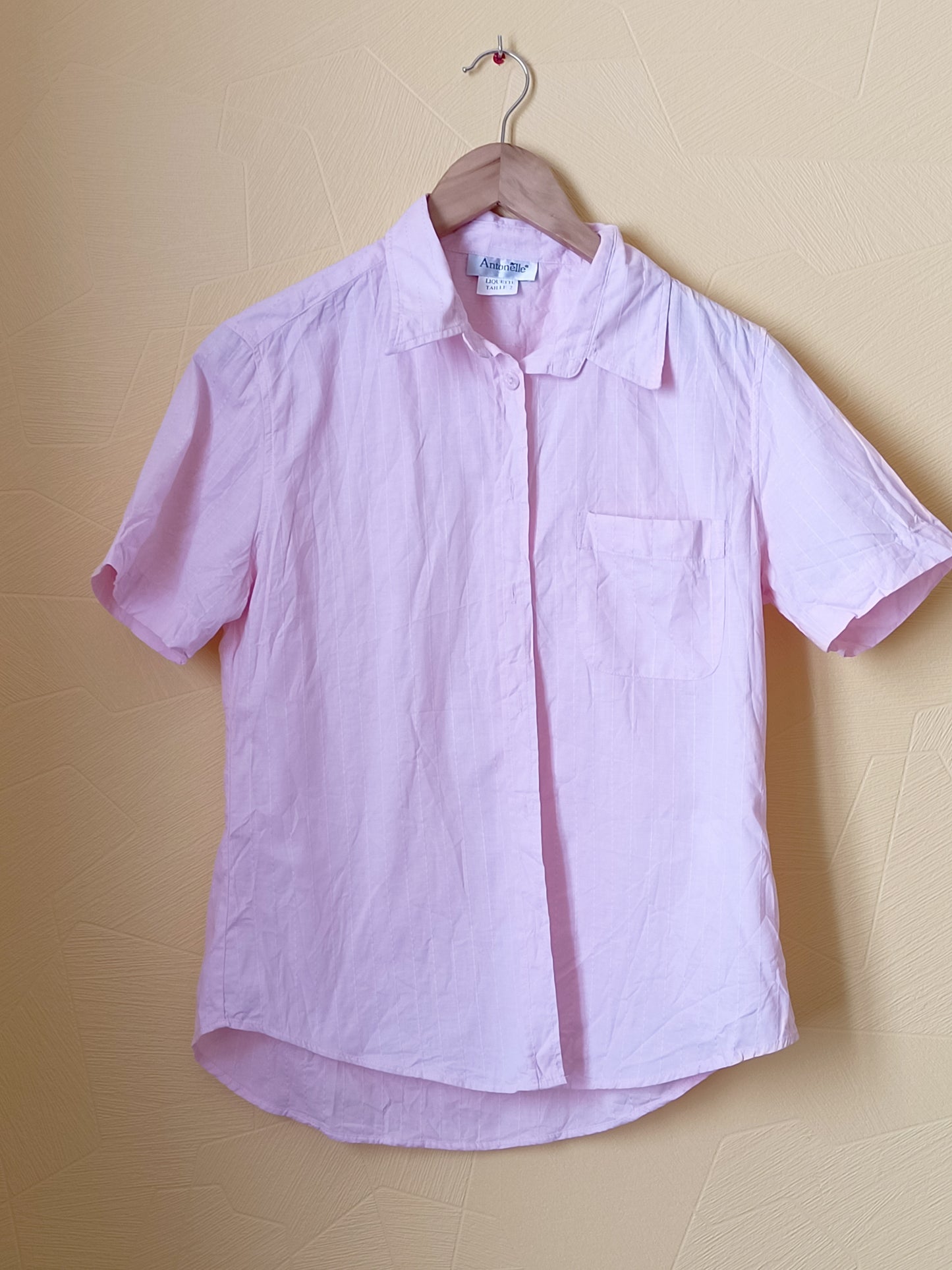 Chemise manches courtes Antonelle rose Taille M