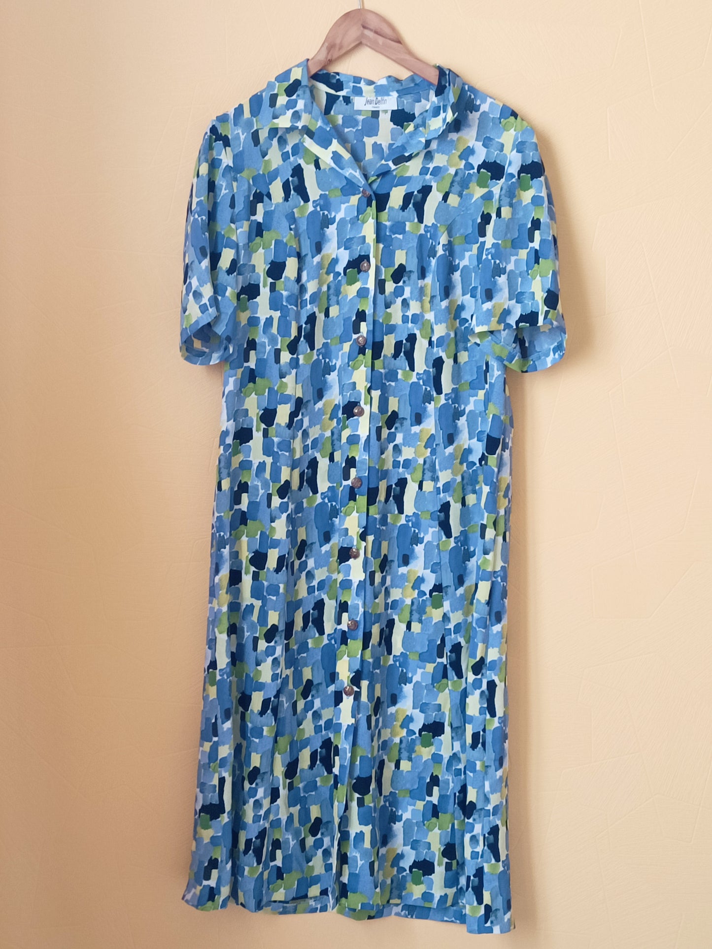 Robe longue manches courtes Jean Delfin imprimé Taille L