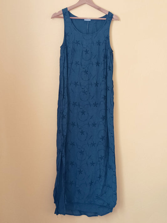 Robe longue sans manches 3 Suisses bleue marine à motifs Taille S