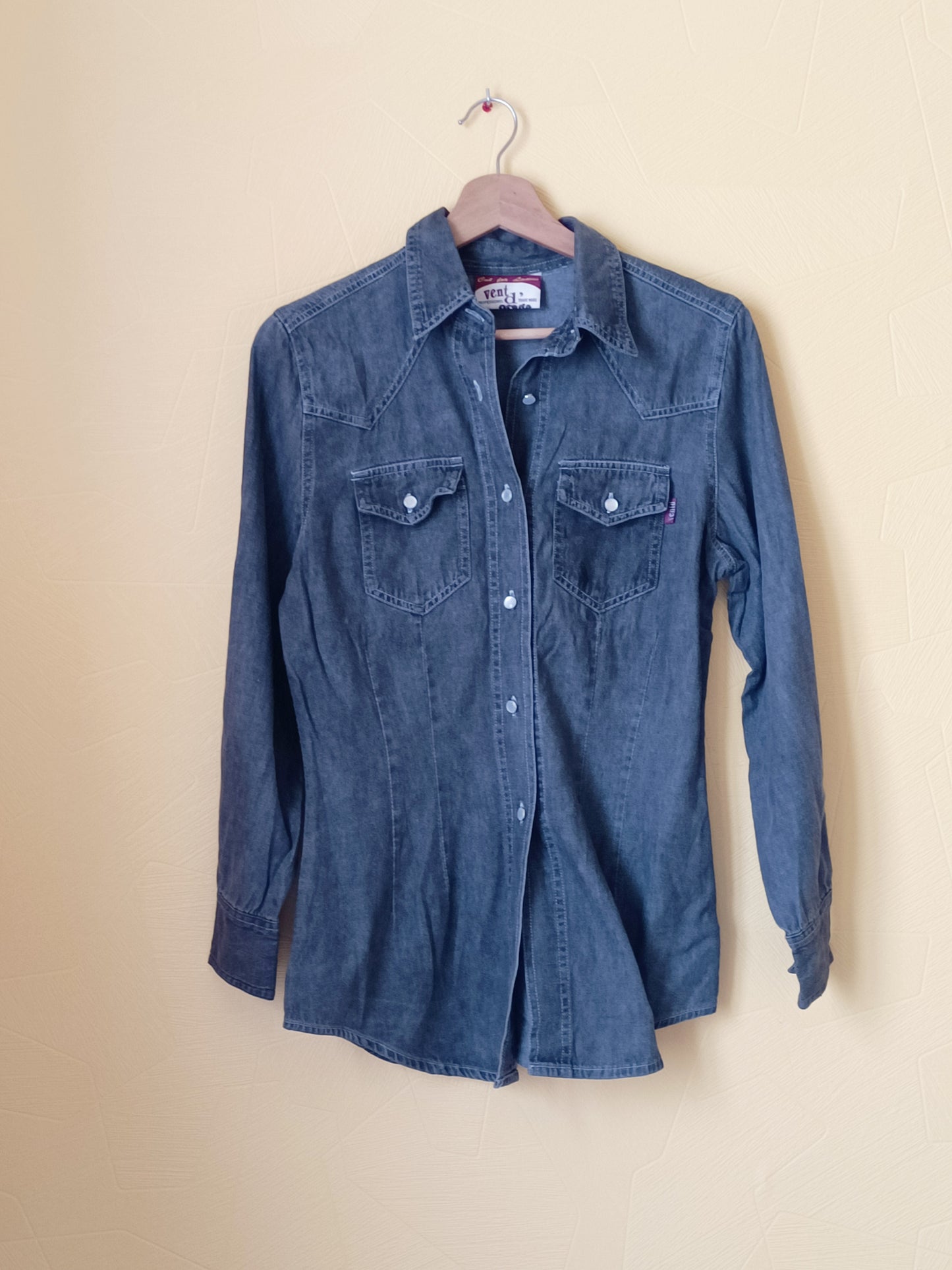 Chemise en jeans Vent d'Orage grise Taille S