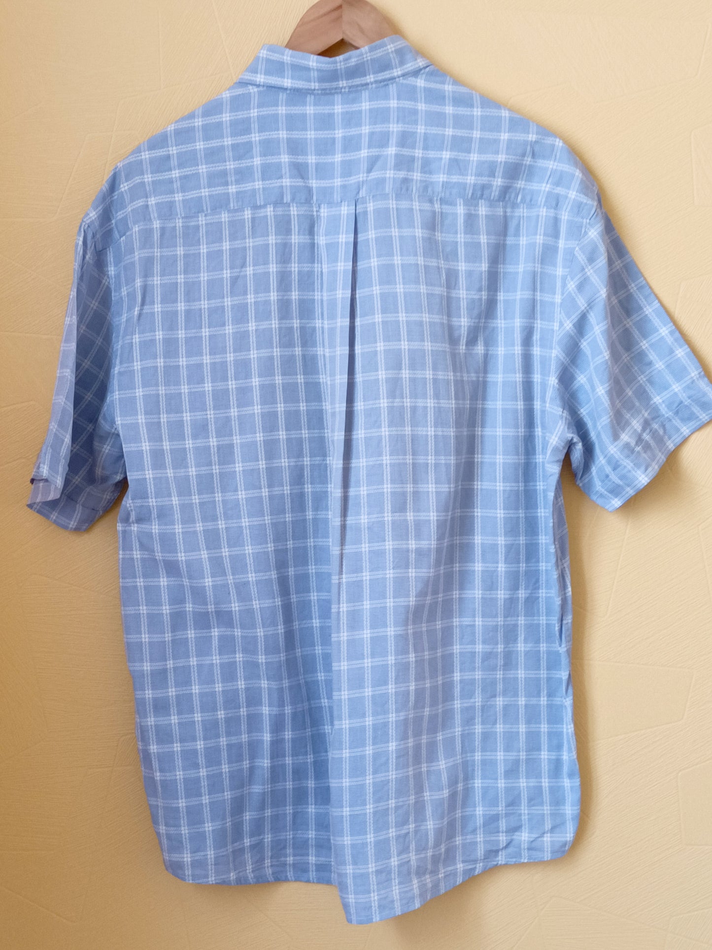 Chemise manches courtes Park Lane bleue claire à carreaux Taille 43 (XL)