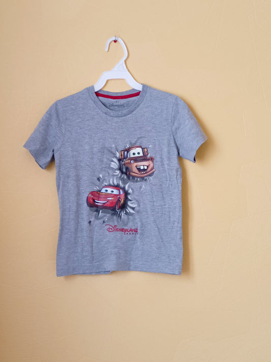 T-shirt Disneyland Paris gris avec impression Cars Taille 8 Ans
