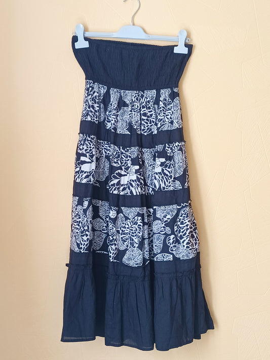 Robe bustier Debenhams noire à motifs blancs Taille 38