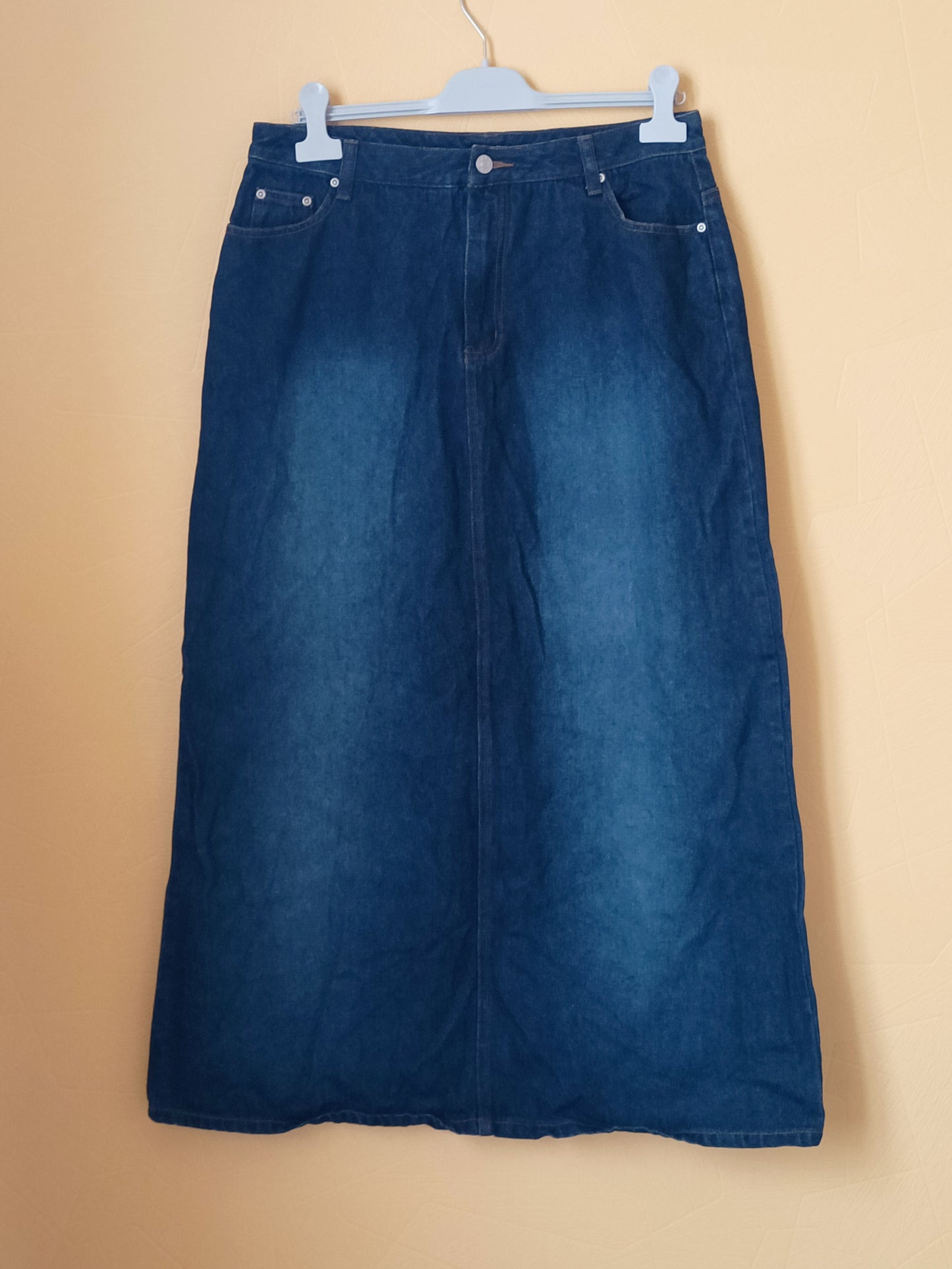 Jupe longue en jeans 3 Suisses bleue foncée Taille 44