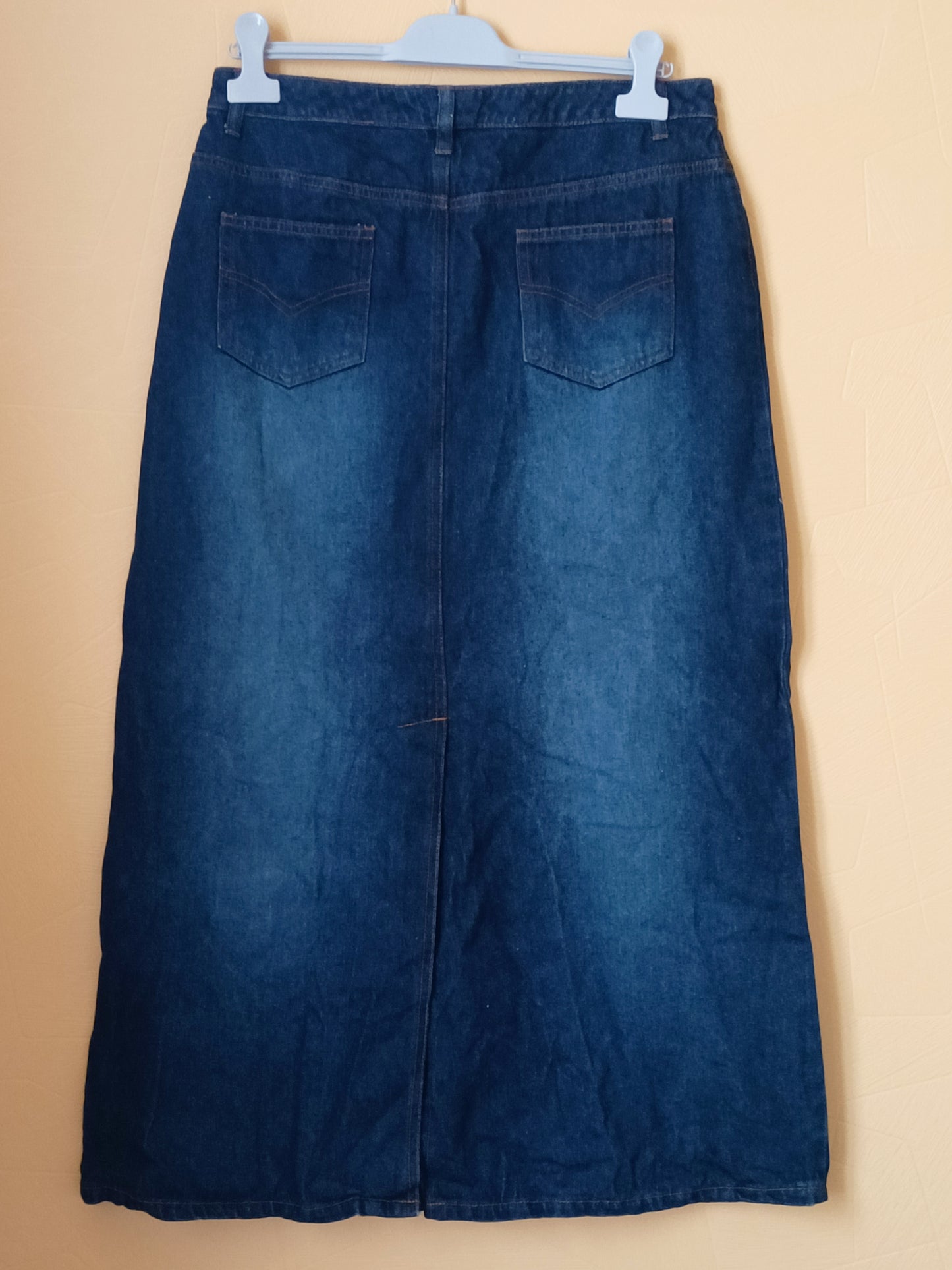 Jupe longue en jeans 3 Suisses bleue foncée Taille 44