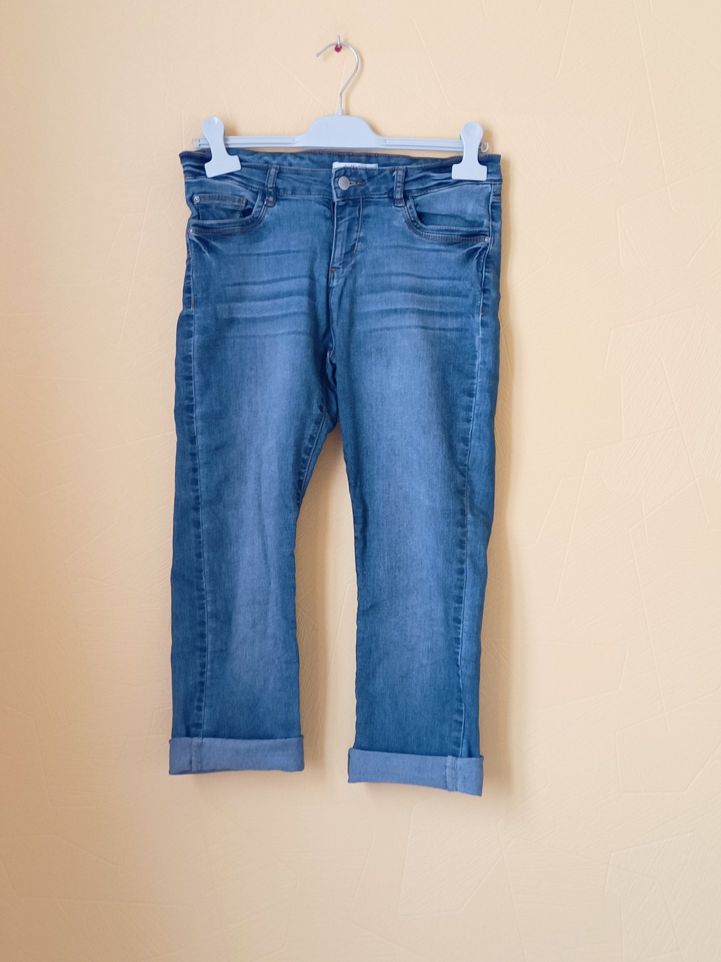 Pantacourt en jeans Camaïeu bleu Taille 38