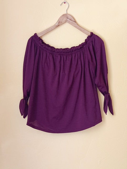 Blouse Bershka prune manches courtes Taille M