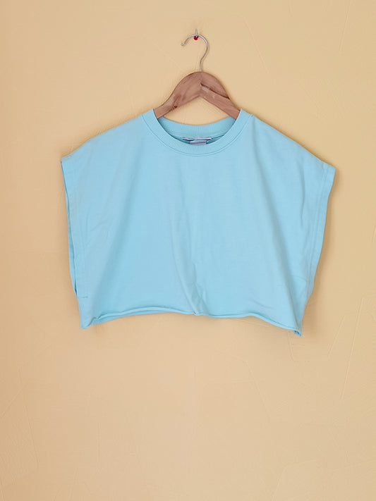 Crop Top Bershka bleu clair Taille S