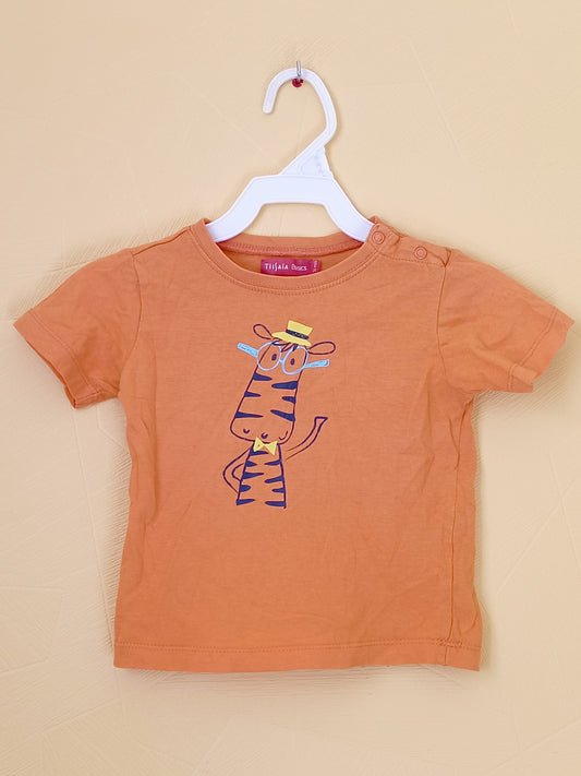 T-shirt Tissaia orange avec impression Taille 24 Mois