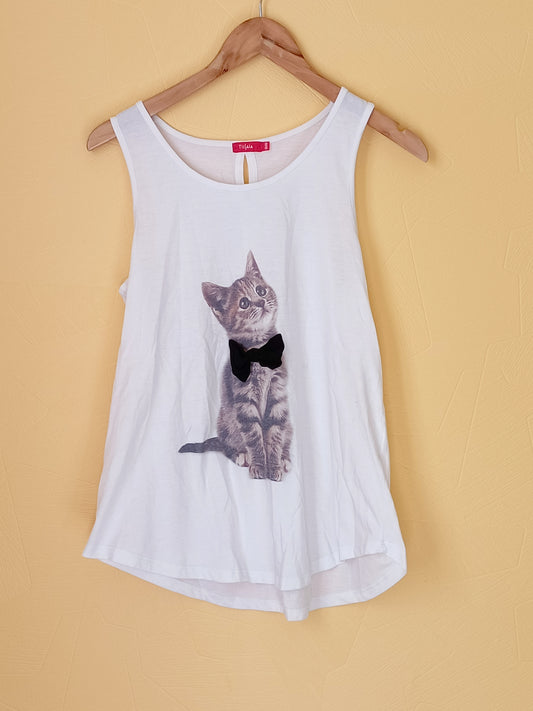 Débardeur Tissaia blanc avec Impression Taille 38/40