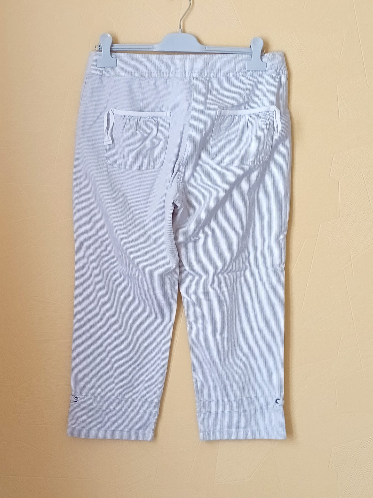 Pantacourt Terre de Marins blanc rayé Taille 42