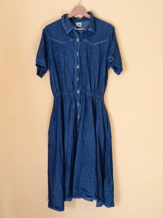 Robe manches courtes en jeans bleue Taille 38