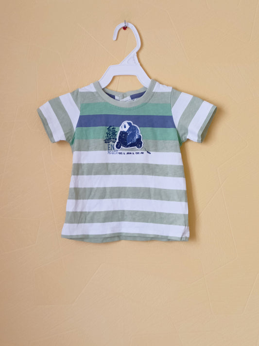 T-shirt Sergent Major rayé vert Taille 18 Mois