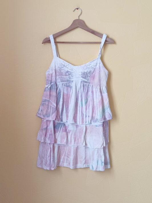 Robe à bretelles La Mode est à Vous blanc imprimée Taille M