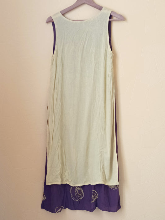 Robe sans manches Animale jaune et marron à motifs Taille S