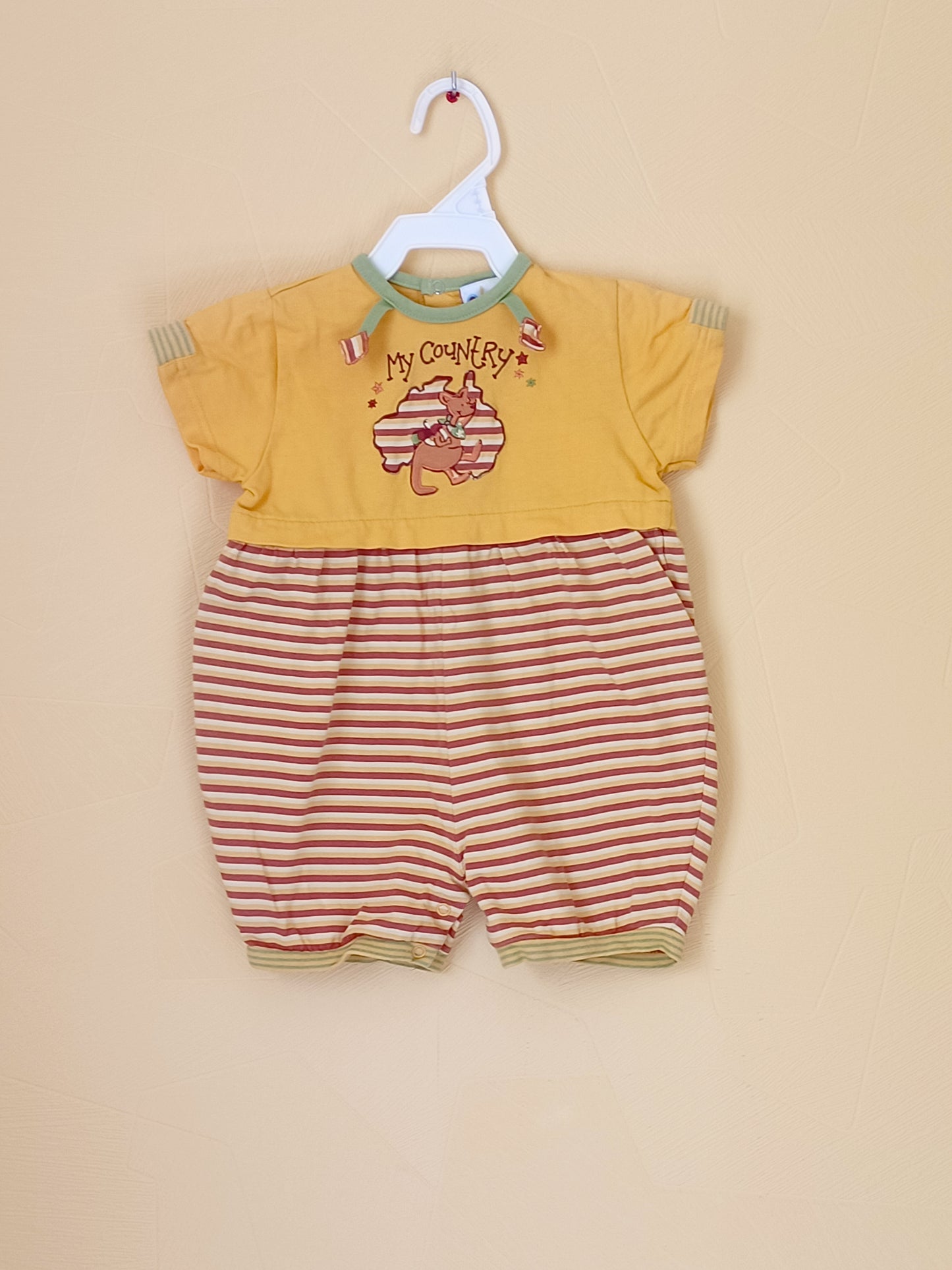 Combishort Kids Minis orange et rayé Taille 18 Mois