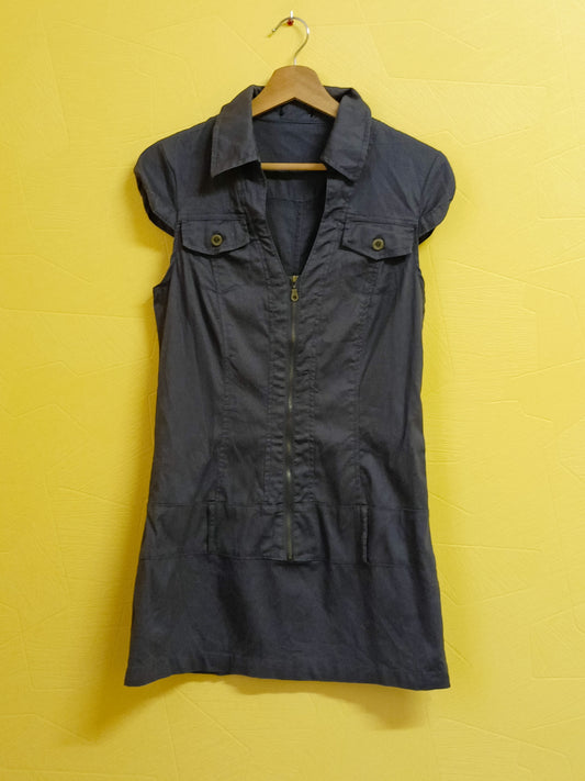 Robe sans manches No Excuse grise avec fermeture Taille S