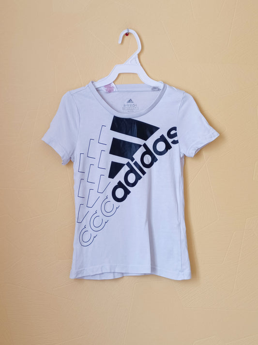 T-shirt Adidas blanc avec impression Taille 8-9 Ans