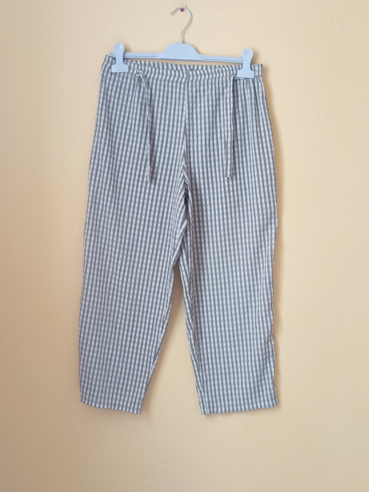Pantalon léger à carreaux verts et beiges Taille 42/44